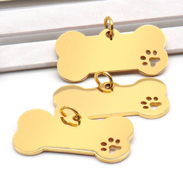 100pcs-stainless-steel-bone-id-tag-cat-dog-paw-collar-accessories-decoration-engraving-collarsdog-multi-function-plate