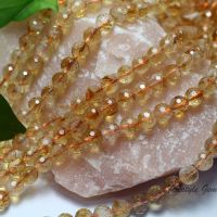 ▽ Meiahn natural Citrine faceted round loose beads bracelet quartz stone for jewelry making desgin gift