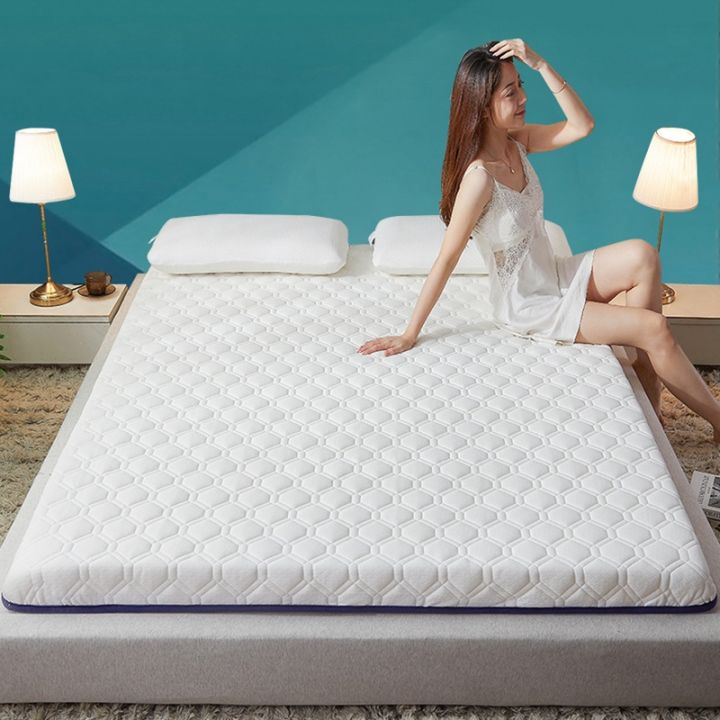 เบาะรองที่นอนผ้าฝ้ายแบบหนาพับได้ไม่เสื่อกันลื่นใช้ในบ้านนักเรียนหอพักเตียงโรงแรม