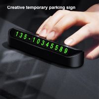 1pc Car Temporary Parking Card Luminous Digital Number Plate Parking Sign With 2 Set Phone Numbers Car Accessories