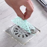 【cw】 0145 10pcs Disposable drain hair catcher Sewer Outfall Sink Drain Hair Strainer Stopper Filter Sticker !