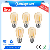 E27วินเทจ LED เอดิสันหลอดไฟ1วัตต์2วัตต์ S14พลาสติก LED เส้นใยหลอดไฟ2700พันอบอุ่นสีขาวตกแต่งบ้านจี้แหล่งกำเนิดแสง90% ประหยัดพลังงาน