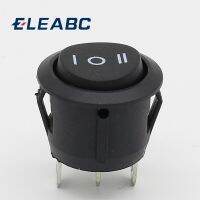 10Pcs 23mm Round Black 3 Pin 10A/125V 6A/250V AC 3 Position SPDT ON-OFF-ON Rocker Switch Snap-in