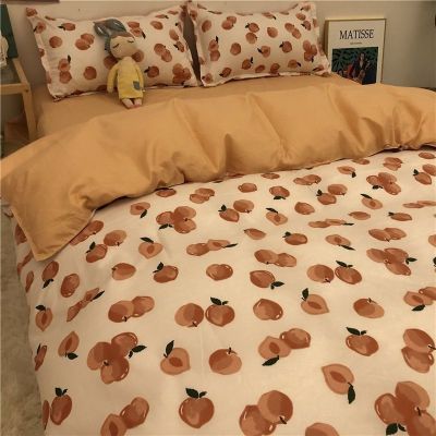 Ins cute cartoon cow dog washing cotton 4 is a three-piece bedding sheets bedding bag the students dormitory