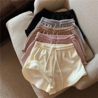 【CC】 Shorts Elastic Up Drawstring Wide Leg Sweat Short Loose Large Pants