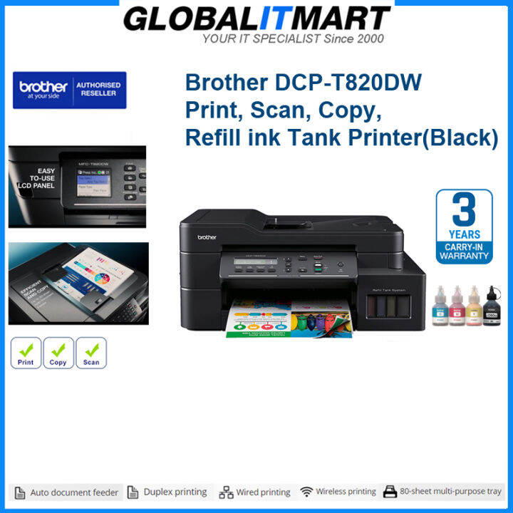 Brother DCP-T820DW Ink Tank Printer, Print, Scan, Copy, Duplex Print ...