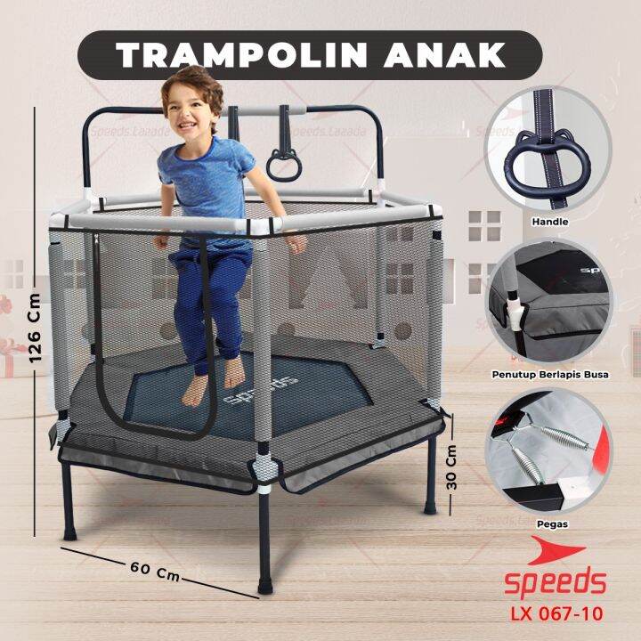 SPEEDS Trampoline Anak Mainan Hiburan Anak Trampolin Lompat Loncat ...