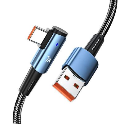 7A/100W(20V/5A) กระแสสูง USB ข้อมูลประเภท C ถึงและ USB แบบถักสายชาร์จ USB สาย C งานหนักชนิด C สายชาร์จ