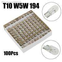 100PCS 194 T10 Glass Light Bulb Clear Wedge Incandescent Instrument Panel Light Bulbs 3W Headlights Car Dashboard Lights