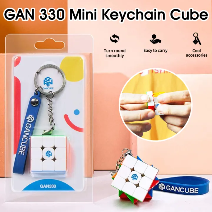 Gan 330 Cube Keychain 3x3 Speed Cube Keyring Turn Puzzles Toys Gift 1.2 