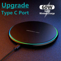 60W Fast Wireless Charger Pad สำหรับ  14 13 12 11 Pro Max Samsung Galaxy S22 S21 S20 S10 S9 Xiaomi สถานีชาร์จไร้สาย