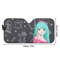 【CW】 SpookyAnimeCar AutoShadeShadeChalk Board Anime Car Accessory Anime CarShade