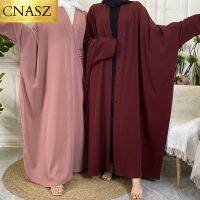 Abaya เรียบหรูและชุดสีดำมุสลิมแบบใหม่มีปุ่มดูไบสำหรับผู้หญิงชุดยาวชุดยาวแบบตุรกีออกงานโมร็อกโกคาฟตันงานแต่งงาน