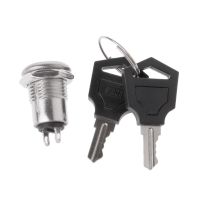 12mm Stainless Steel Electronic Key Switch ON OFF Lock Switch Phone Lock Security Power Switch 12*21mm S1203 2PIN 2 Keys