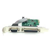 AX99100 1P1S RS232 Serial Parallel Port DB25 25Pin PCIE Riser Card Replacement PCIE Riser Card