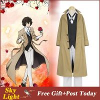 ◈♦☋ Bungo Stray Dogs Dazai Osamu ชุดเสื้อแจ็กเก็ตยาว คอสเพลย์อนิเมะ ฮาโลวีน คริสต์มาส สําหรับผู้ชาย ผู้หญิง