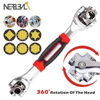 360 Degree Multipurpose Tiger Wrench 8 in 1 Tools Socket Works Universal Ratchet Spline Bolts Torx Sleeve Rotation Hand Tools