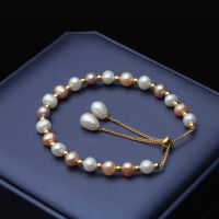 Beautiful Real Natural Coloful Pearl celet Women,Classic Freshwater Round Pearl celet Bridal Gift