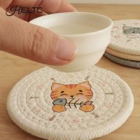 【LZ】№♀﹉  Cute Table Pad Insulation Placemat Cup Bowl Mat Home Decoration Durable Cat Pattern Coaster Table Decoration Kitchen Accessories