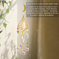 Suncatcher Crystals Wind Chimes - Crystal Sun Catchers With Large Natural Stone For Window Garden Suncatcher Outdoor Decor Gift
