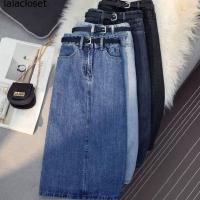 COD ✵☞✟ The Neonatal Shop34uilk9iy Women Skirt Plus Size High waist skirt denim skirt tutu skirt women midi skirt casual split A line skirt jeans medium length Hip Wrap Skirt denim cloth midi skirts women