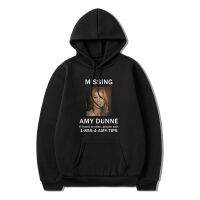 [Qinqin clothing]Amy Dunne หายไปโปสเตอร์2022ใหม่คลาสสิกสนุกพิมพ์ฤดูหนาวแขนยาวหนาหลวมสบายๆกีฬา U Nisex เสื้อกันหนาวหมวกที่เรียบง่ายฮิปฮอป