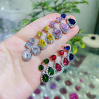 Elegant High Quality Zircon Drop Earrings Crystal Multi-color Gift Jewelry for Women