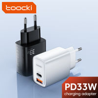 Toocki 33W PD USB Charger แบบพกพา Dual USB พอร์ต Travel Charger Adapter Wall Charger สำหรับ Iphone13 8 11 XS XR Samsung Realme Xiaomi OPPO Vivo Huawei Quick Charger