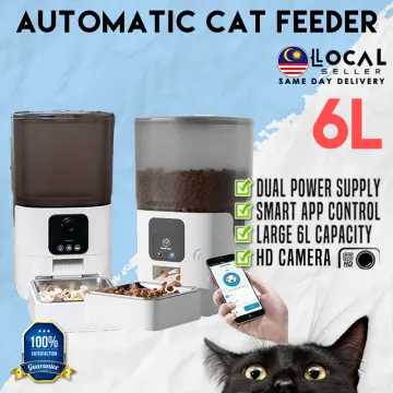 5L Automatic Cat Feeder, Dual-hopper with Camera YumShare Cat Food