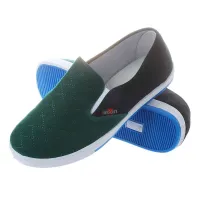 Men Casual Breathable Loafers Slippers Casual Slip Laces green + 39 black