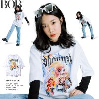 BOB เสื้อยืดพิมพ์ลาย พร้อมส่ง เสื้อยืดโอเวอไซส์"SHOUWA"รุ่น OF