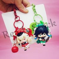 【hot sale】 ♨ B09 1pc Random Key Ring Genshin Impact Keychain Cartoon Figure Klee Venti Barbara Action Figures Bag Pendant Anime Accessories Gifts