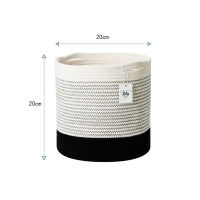 Hand-woven Laundry Basket Cotton Rope Storage Bucket Stand Durable Storage Basket Home Decoration Garden Flower Pot Container