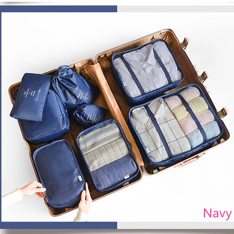 8 pieces Set Travel Organizer Storage Bags Suitcase Packing Set Storage  Cases Portable Luggage Organizer Clothes