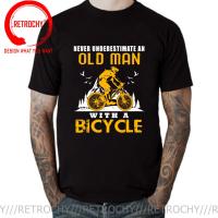 MenS Never Underestimate An Old Man With A Mounn Bike T Shirt Bicycle Mtb 100% Cotton Clothes Tee Shirt New Arrival T-Shirt