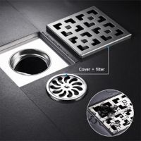 304 Thickened Stainless Steel Floor Drain 30cm Square Large Displacement Floor Drain