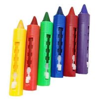 6Pcs Washable Crayon Kids Baby Bath Time Paints Drawing Pens Toy for Halloween Makeup 6.8 x 1.4cm EM88