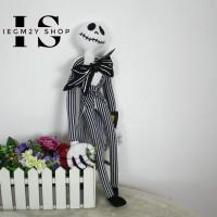 IEGM2Y แจ็คกำมะหยี่ ตุ๊กตา JACK skellington 50ซม. ค่ะ หัวเล็กๆ ตุ๊กตาโครงกระดูกตุ๊กตา แจ็คตกแต่ง นุ่มนุ่มๆ คริสมาสต์