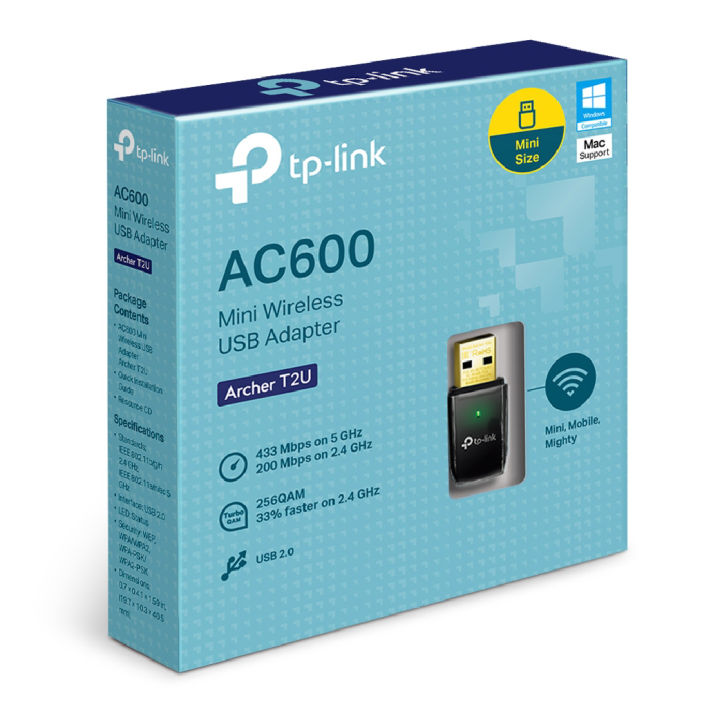tp-link-archer-t2u-nano-ac600-nano-wireless-usb-adapter-ตัวรับสัญญาณ-wifi-ผ่านคอมพิวเตอร์หรือโน๊ตบุ๊ค