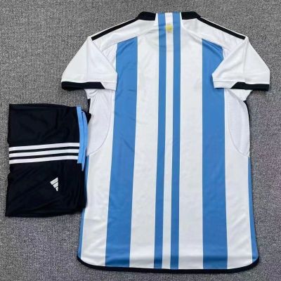 ✖❖  2023 World Cup champions Argentina game 3 star messi embroidery version 10 adult childrens football suits