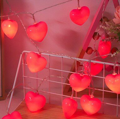 10 Led Red Love Heart Wedding String Fairy Light Pink Girl String Light Indoor Wedding Party Garland Valentines Day Decor