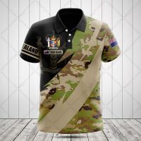 Custom Name New Zealand Fire Graphic Camo Polo Shirt Summer Casual Streetwear Mens Fashion Loose Jersey Plus Size Sportswear