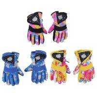 Waterproof Winter Skiing Snowboarding s Warm Mittens For Kids Full-Finger s Strap for Sports, Skiing, Cycling E06F