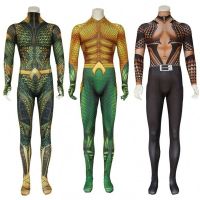 ◆✑▧ พร้อมส่ง ชุดบอดี้สูทคอสเพลย์ Aquaman Arthur Curry Spandex Zentai สําหรับปาร์ตี้ฮาโลวีน