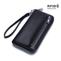 Womens Wallet RFID Blocking Genuine Leather Zip Around Wallet Clutch Wristlet Travel Long Purse Party Clutch Evening Bags