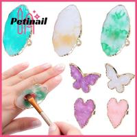 PETINAIL ชุดระบายสีเล็บสีทองแหวนใส่นิ้วอาเกตปลอมชั้นแสดงที่ใส่สีแผ่นตกแต่งเล็บเล็บชั้นวางพาเลทเล็บ