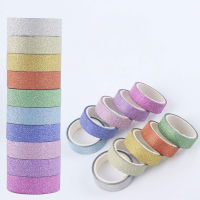 10ชิ้น/เซ็ต Kawaii Rainbow Washi เทปชุด DIY Scrapbooking สติกเกอร์ Glitter กาวกระดาษร่างเทปเครื่องเขียน School Supply