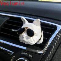 ZZOOI Bulldog Creative Gift Dog Head Air Outlet Car Aromatherapy Gypsum Fragrant Stone Car Air Freshner  Car Decoration