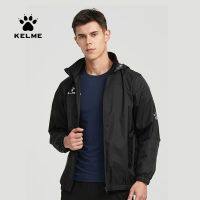 KELME Karme ชุดวิ่งผู้ชาย,เสื้อกันลมกันน้ำเสื้อแจ็คเก็ตกีฬากันลมแบบบางเสื้อฟุตบอลฤดูใบไม้ผลิและฤดูใบไม้ร่วง