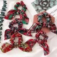 ผมโบว์คริสต์มาส Scrunchie เกล็ดหิมะเชือกผมสำหรับผู้หญิงหญิงสาวที่รัดผมผูกผมยืดหยุ่นอุปกรณ์เสริมยางรัดผม